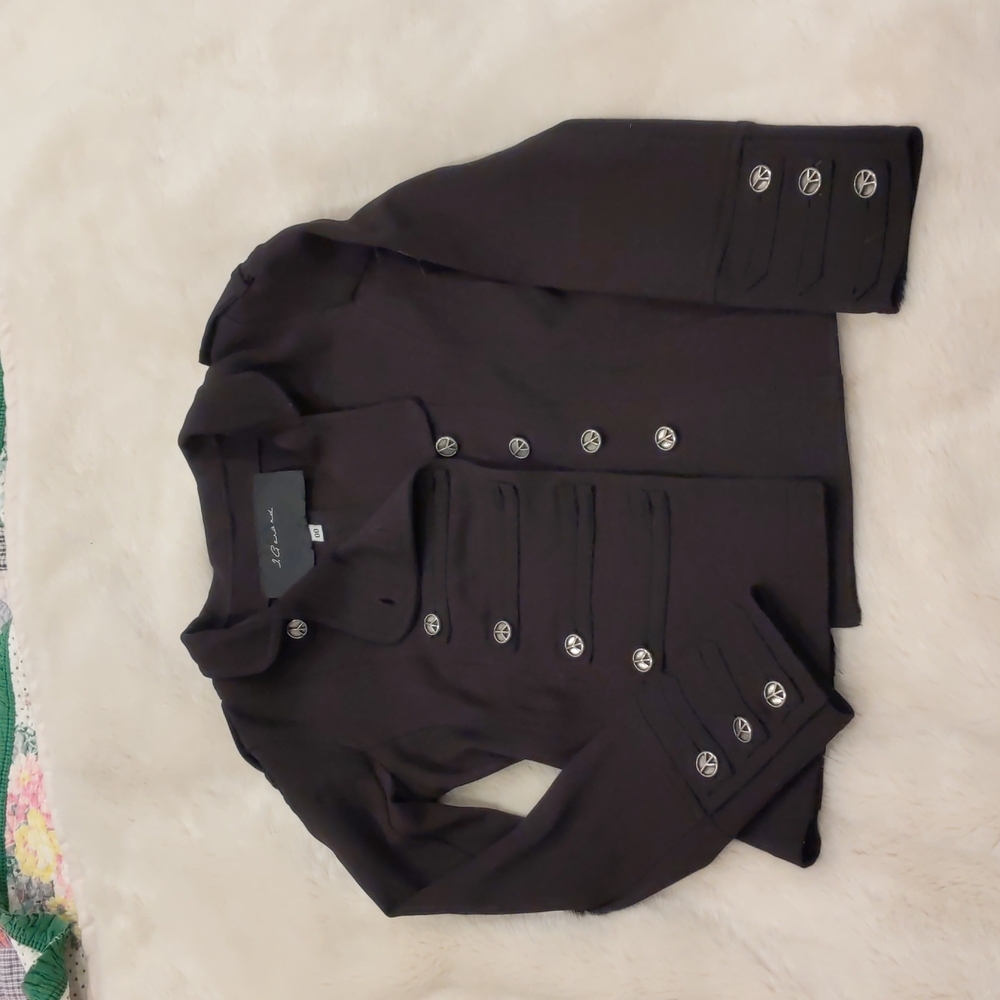 Julie Gerard Peace Jacket, Black size 00 military look goth cropped